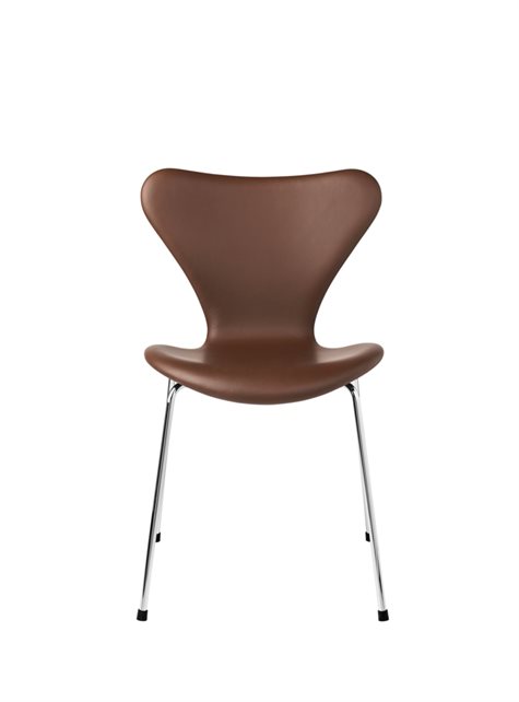 Fritz Hansen - 7\'er stol, fuldpolstret i Brown Essential læder (3107)