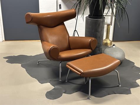 Fredericia Furniture Ox Chair Inkl skammel Cera Russet Brown